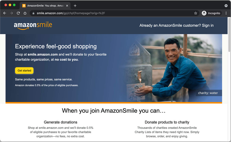 Get Started with Amazon Smile